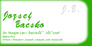 jozsef bacsko business card